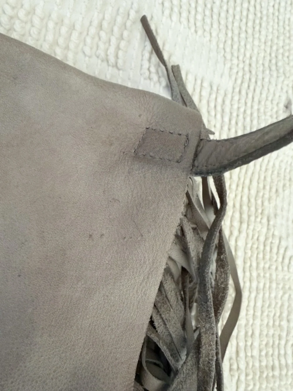 Freebird by Steven leather Fringe Boho Crossbody Bag Grey - Picture 8 of 12